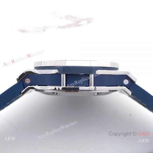 Swiss Grade Knock off Hublot Big Bang 4100 watch SS Blue Gummy Strap 4