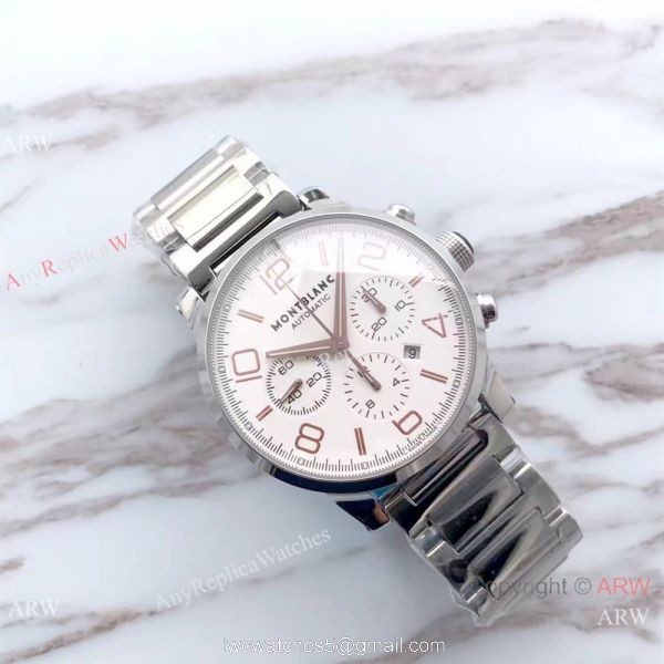 Swiss Grade 1 Mont Blanc Knock off Timewalker Chrono Stainless Steel Watch 4