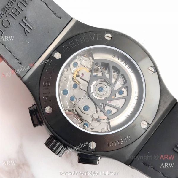 Swiss Hublot Big Bang Black Skeleton Dial Mens Watch Copy 7750 Valjoux 4