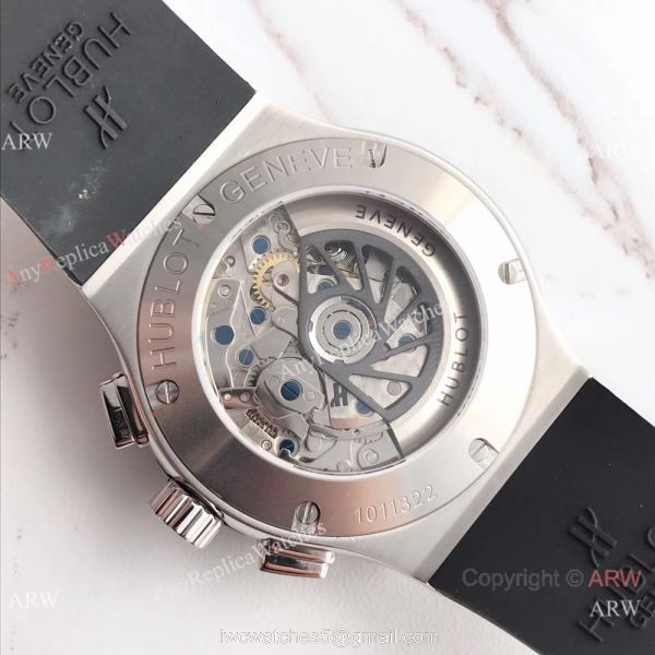 Swiss Copy Hublot Big Bang Classic Fusion Watch SS Black Carbin-fiber Dial 4