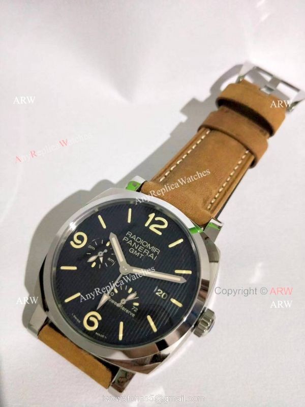 Best Panerai Radiomir GMT Power Reserve Black Dial Watch Pam 658 4