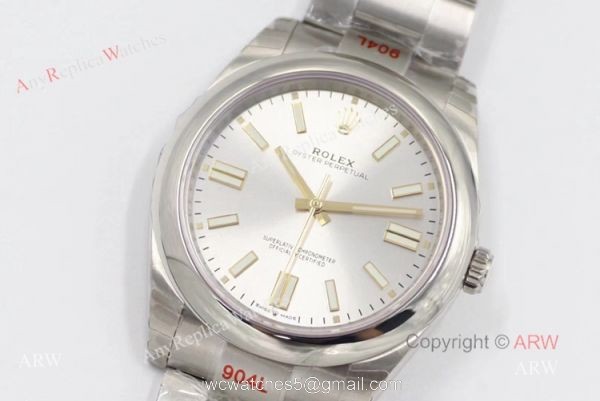 (EW) New Rolex Oyster Perpetual Silver Dial Men Watches 41mm 904L Swiss Replica 4
