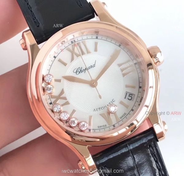 YF Factory Upgraded Replica Chopard Happy Sport Diamond Watch For Sale 4