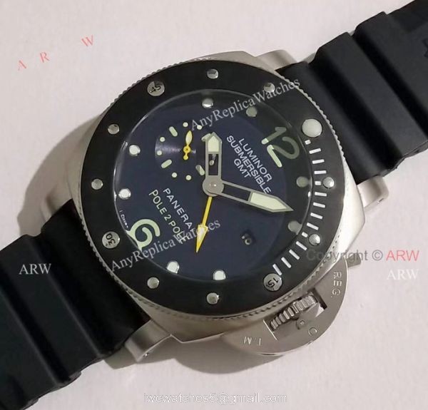 Swiss Replica Panerai Submersible Luminor GMT Pole 2 Pole Watch 47mm 4