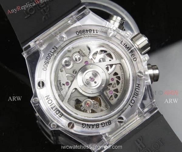 Swiss 7750 Replica Hublot Big Bang Unico Sapphire Black Rubber Band Diamond Bezel Big Band Watch 4