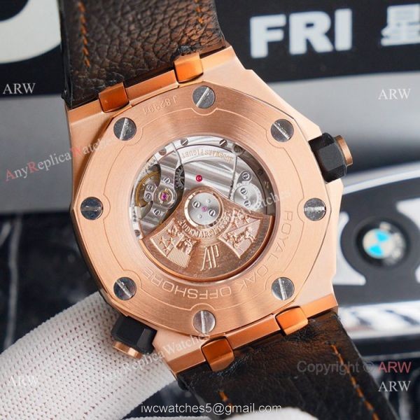 Copy Audemars Piguet Royal Oak Diver Watches Rose Gold and Black 4