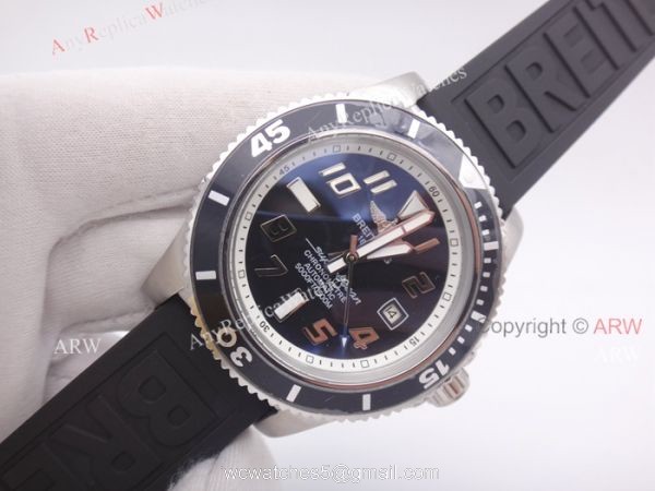 High Quality Replica Breitling Superocean Abyss Black Dial Black Rubber Strap Watch 4