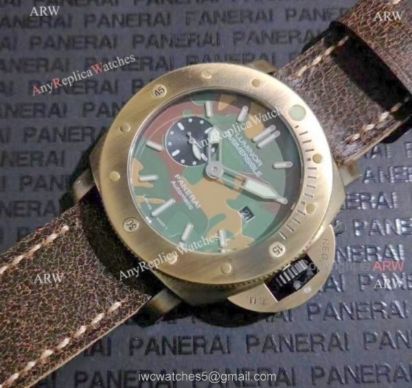 Panerai Luminor Submersible 47 Automatic Replica Watches Camouflage Dial 4