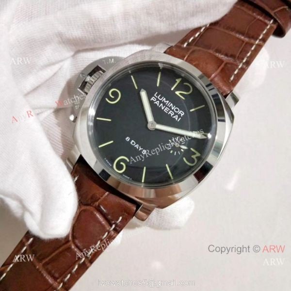 Copy Panerai PAM 368 Luminor 8 Days Black dial Watch Officine Panerai AAA watch 4