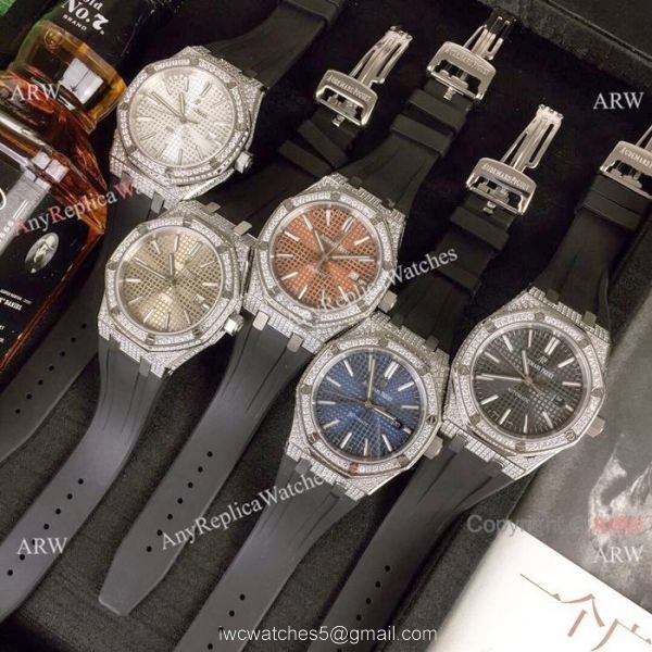 Audemars Piguet Royal Oak Diamond Replica Watches 43mm Black Dial 4
