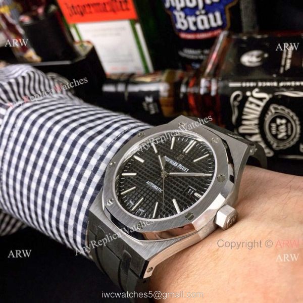 High Quality Audemars Piguet Royal Oak 43mm Watches Brown Rubber w/ Deployment buckle 4