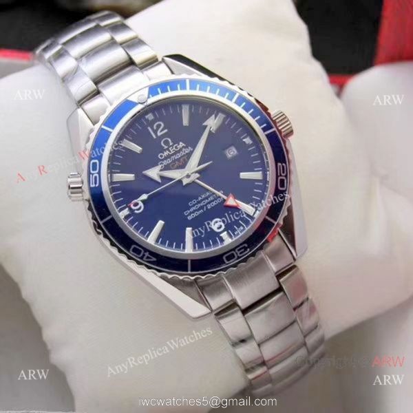Copy Omega Seamaster Planet Ocean GMT 45mm Watches Orange Bezel 4