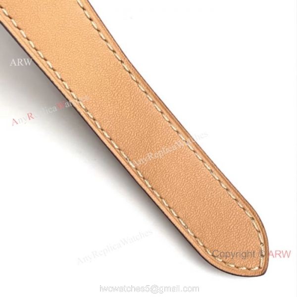 Cartier Santos Quartz Replica Watch SS Brown Leather Band 4