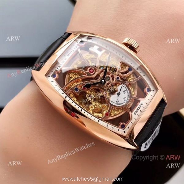 Copy Franck Muller Geneve 39mm Watch Rose Gold Hollow Dial 4