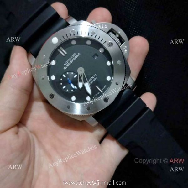 New Copy Panerai Luminor Submersible SS Black Dial Watch PAM1305 4