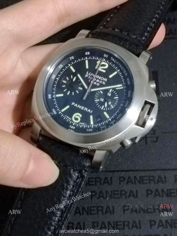 High Quality Panerai Flyback Chronograph Watch Black Dial 4