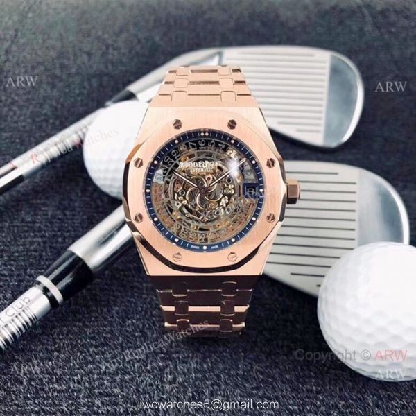 Audemars Piguet Royal Oak Rose Gold 43mm Watch / Fake AP Skeleton 4