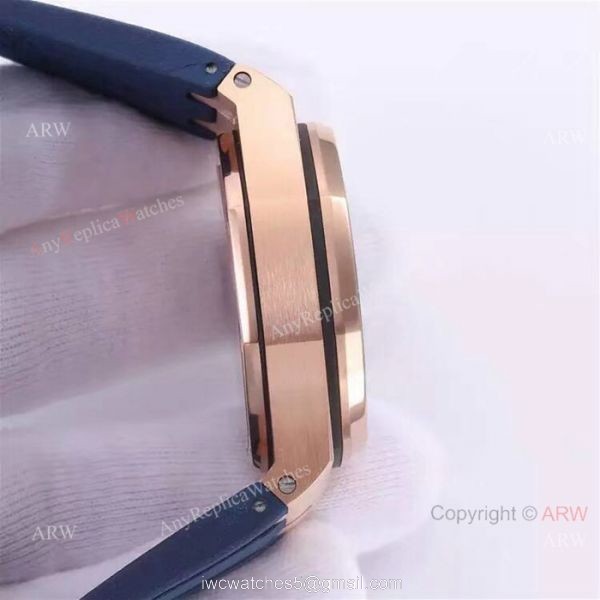 Copy Royal Oak Offshore Audemars Piguet Watch Blue Rubber Strap 4
