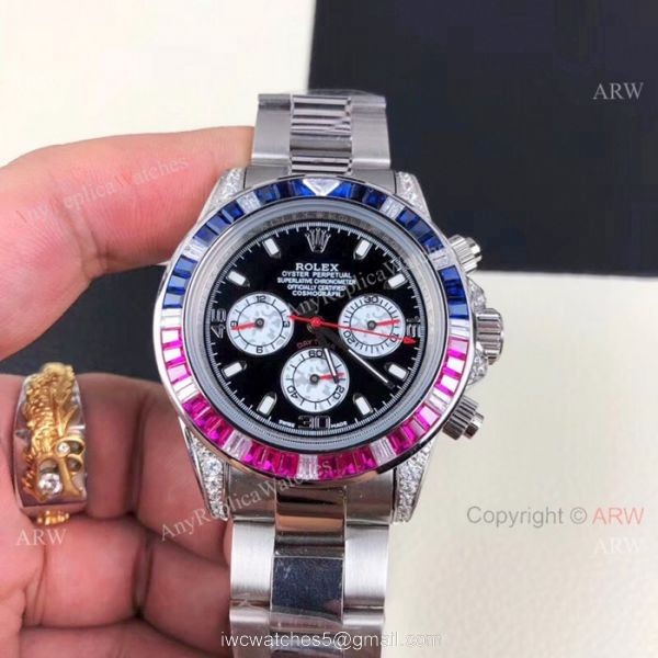 Rolex Daytona Rainbow Replica Watch Black Face Automatic Movement 4