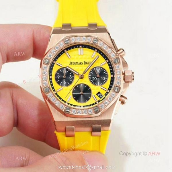 Copy Audemars Piguet Royal Oak Offshore Lady Watches Rose Gold Diamond 4