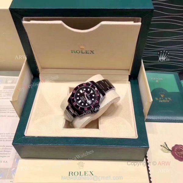 Rolex Blaken Replica Submariner Pink Lady 40mm Watch New Style 4