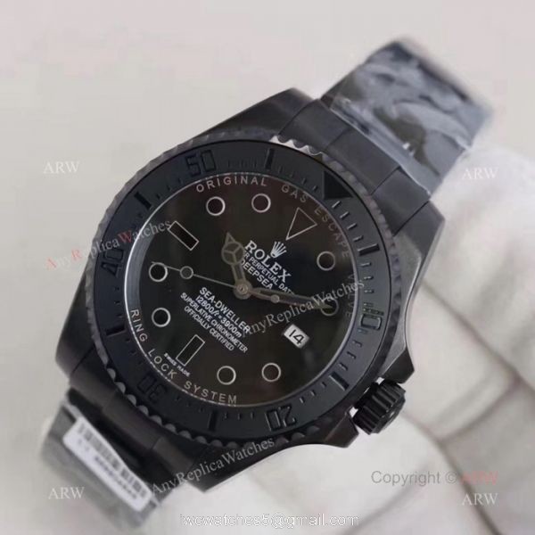 All Black Rolex Deepsea Black Replica Watch 44MM 4
