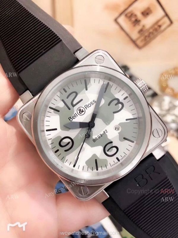 2019 New Bell and Ross Replica Watches SS Case Camouflage Strap 4