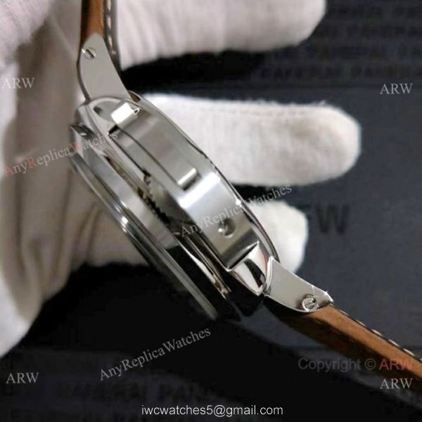 New Copy Panerai LUMINOR MARINA SS Brown Leather Strap Watch PAM422 4
