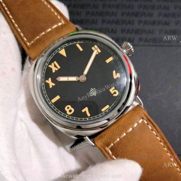 New Copy Panerai Radiomir BREVETTATO Watch SS Brown Markers 4