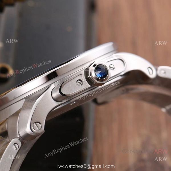 Calibre De Cartier Tourbillon Stainless steel White Dial Watches 4