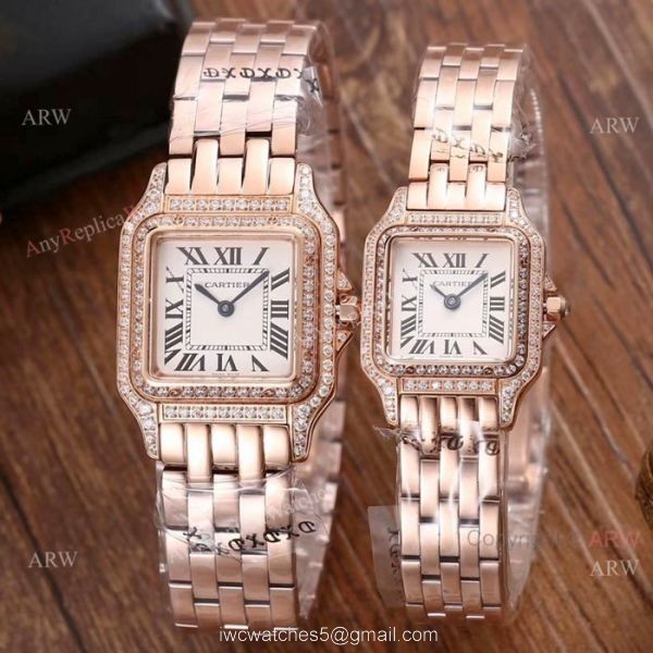 Fake Cartier Panthere Limited Edition Watches All Rose Gold Roman Dial 4