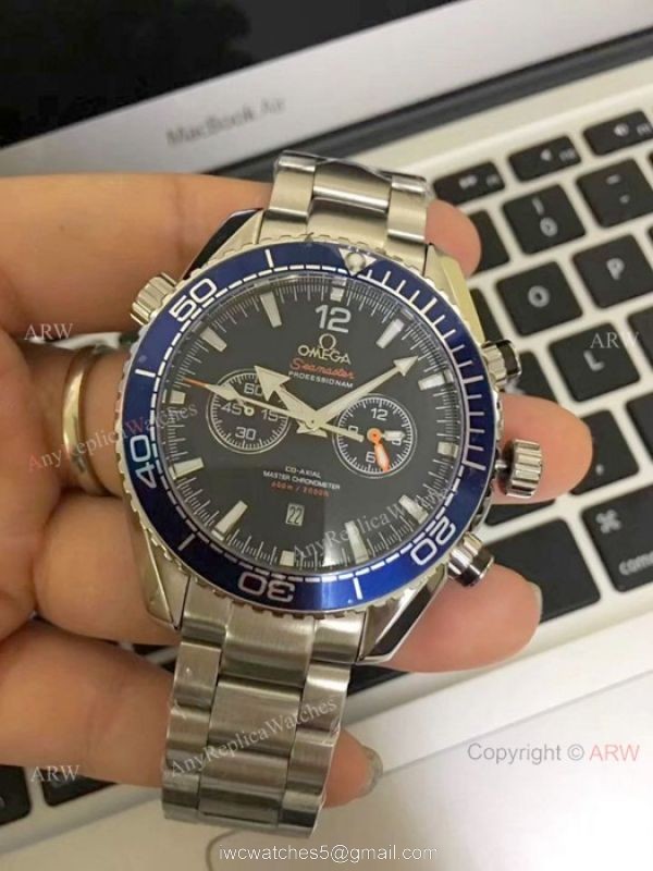 Omega Seamaster 600m Chronograph Watches SS Orange Unidirectional Bezel 4