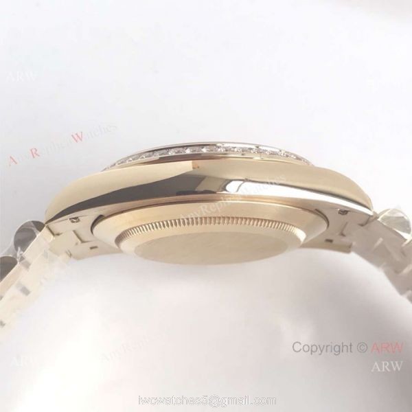Swiss 2836 Rolex Presidential Diamond Bezel Replica Watch Day Date II Ice Out 4