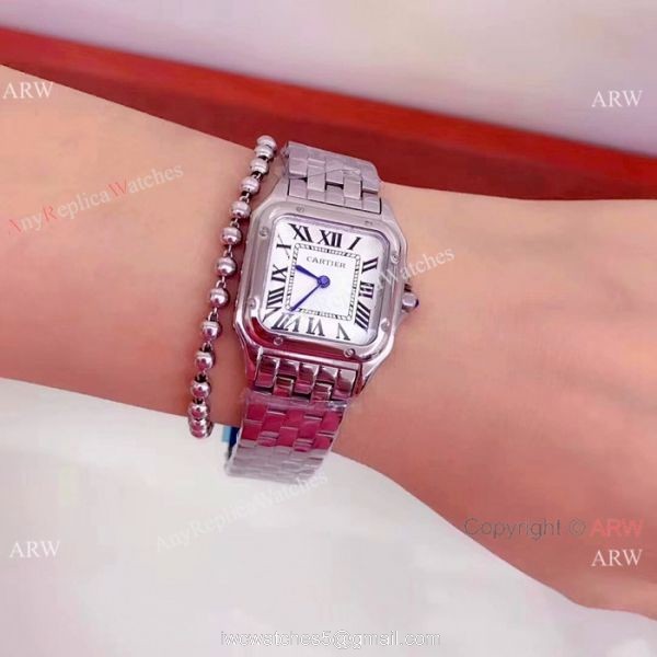 Panthere De Cartier Quartz Watches SS Rose Gold Bezel 4