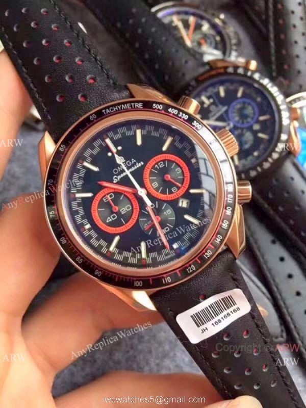 AAA Quality Omega Dark Side Of The Moon Copy Watches Rose Gold Black Dial 4