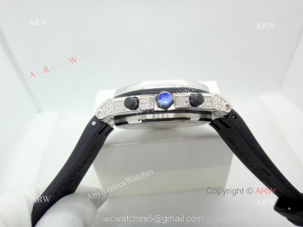 Best Copy Audemars Piguet Royal Oak Offshore Watch Full Diamond Gray Dial 4