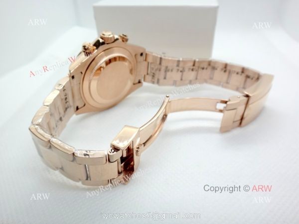 Fake Rolex with Diamond Bezel Daytona Rose Gold Diamond Face Watch 4
