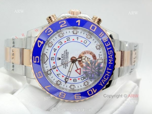New Upgraded Rolex Yacht-Master ll 7750 Watch Benz Hand Two Tone Rose Gold 44mm 4