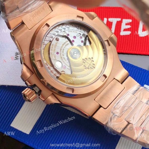 Swiss Replica Patek Philippe Nautilus 5711 Rose Gold Blue Watches 4