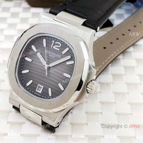 Copy Patek Philippe Automatic Nautilus Wristwatch SS Gray Dial 4