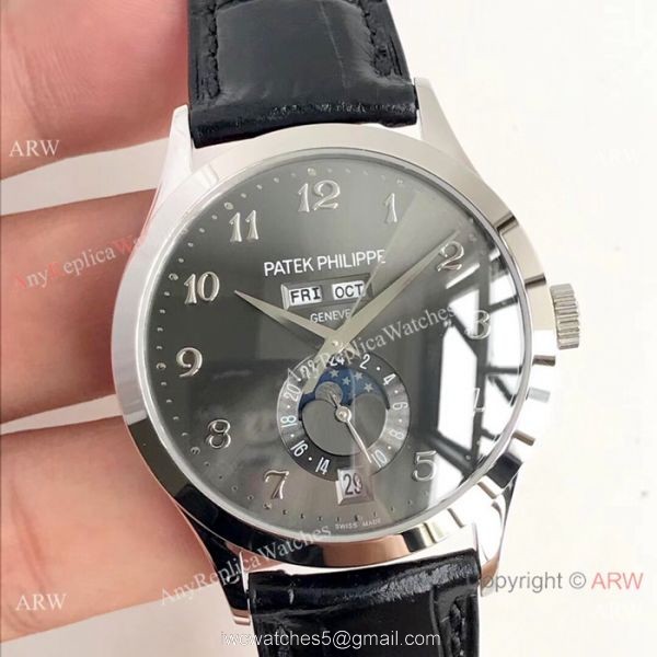 Swiss Grade One Patek Philippe Moonphase Replica Watch Ref.5396 Gray Rhodium Annual Calendar Face 4