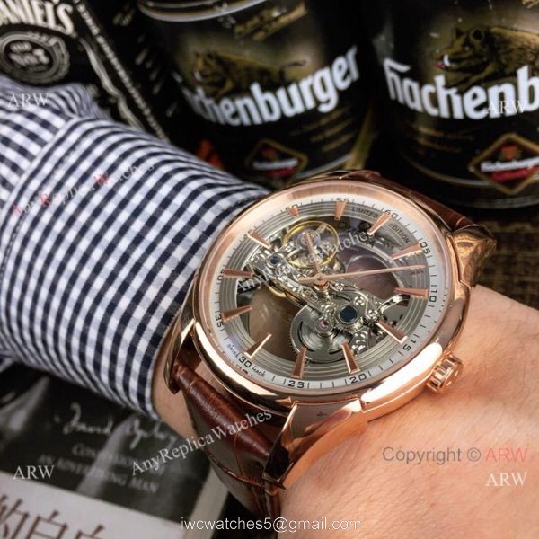 Best Replica Omega Rose Gold Hollow Dial Watches 4