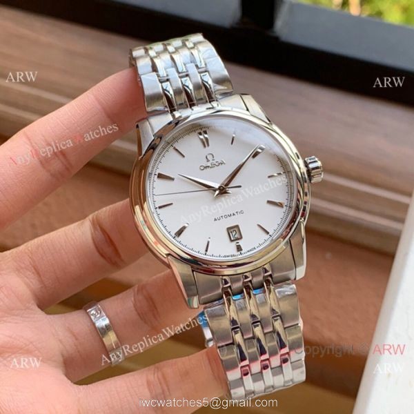 Omega Swiss 8500 Replica Watches Stainless Steel White Face 4