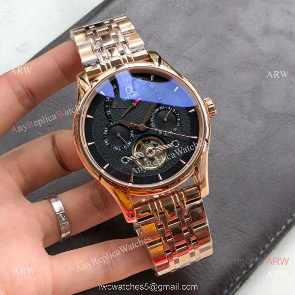 Best Quality Omega Tourbillon Rose Gold Watch Men Size 4