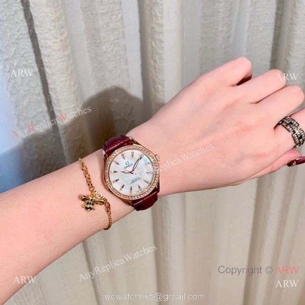 Omega DeVille Co-Axial Cscapement 34mm Watches Rose Gold Case 4