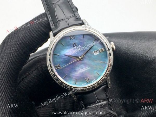SWISS Replica Omega De Ville Mens Watch Mother of Pearl Face 4