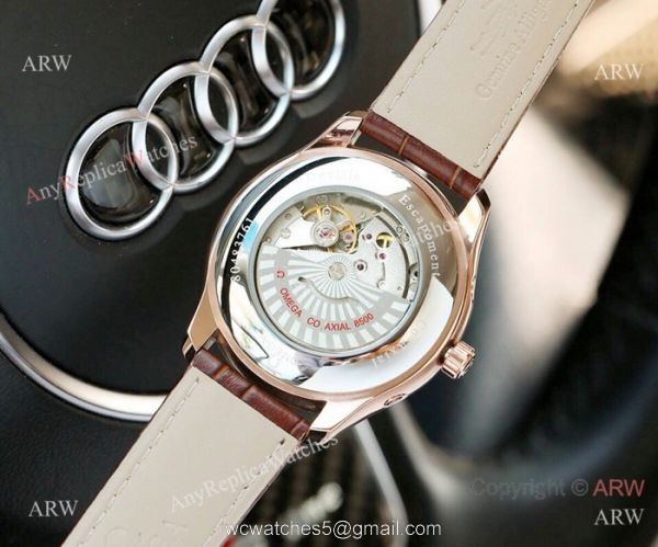 Copy Omega De Ville Complications Men Watches White Dial Black Band 4