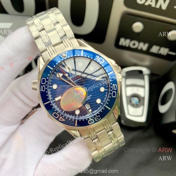 Swiss Omega Diver 300M James Bond Watch Replica Watch SS Blue Ceramic 4