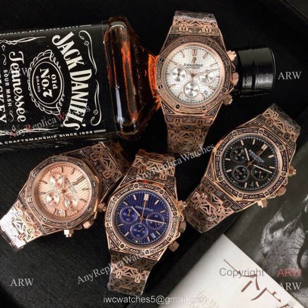 New Style Audemars Piguet Royal Oak Tattoo Watches Rose Gold Chronograph 4