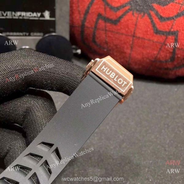 Copy Hublot Big Bang Special Edition Iced Out Full Diamond Watch Rose Gold Case 4